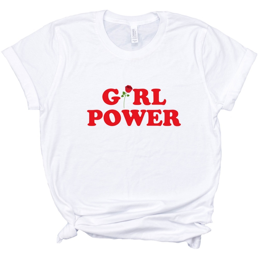 Short Sleeve Girl Power White Boho Graphic Tshirt Tee